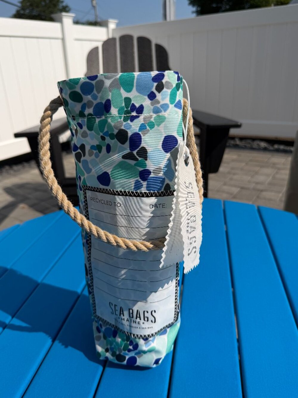 NWT Maine Seabags Sea glass Wine Prosecco Champagne Tote RARE FIND!